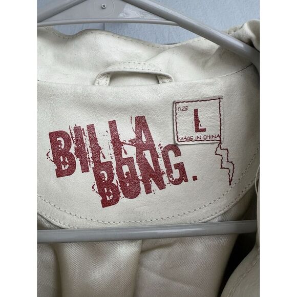 Billabong Cream Leather Jacket - Picture 6 of 7